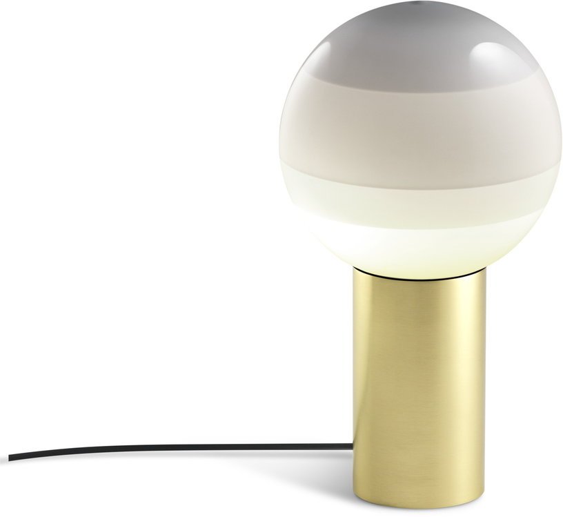 Lampe de bureau en métal et verre soufflé blanc et doré Dipping - Marset - The Cool Republic