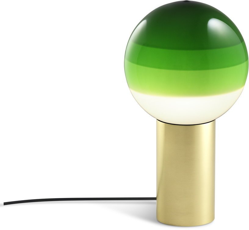 Lampe de bureau en métal et verre soufflé vert et doré Dipping - Marset - The Cool Republic