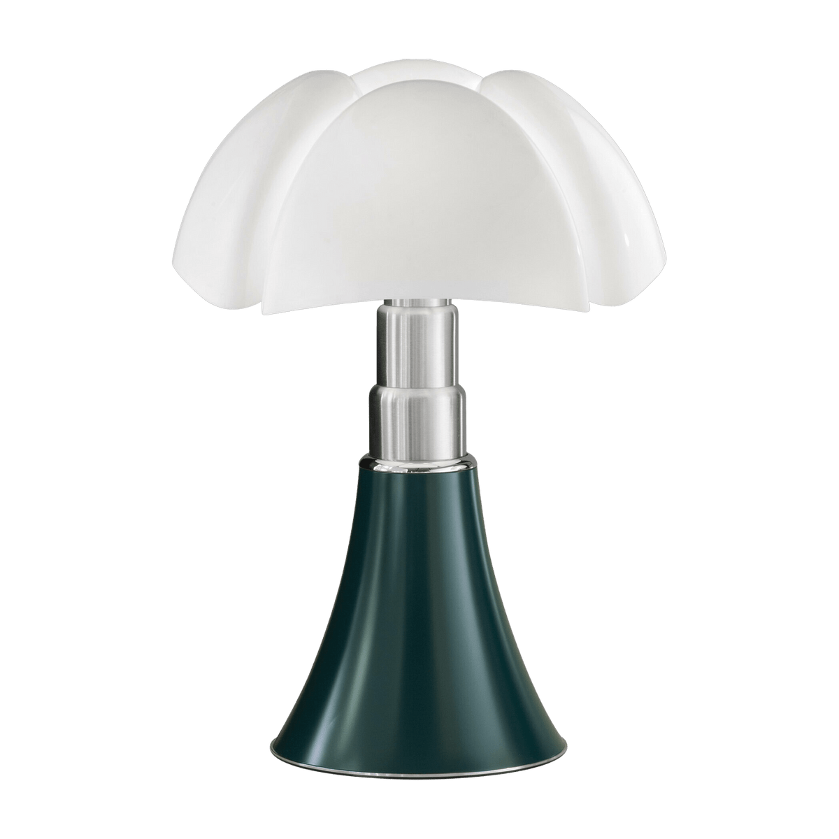 Lampe de chevet en acier inox vert agave 35cm Mini Pipistrello - Martinelli Luce - The Cool Republic