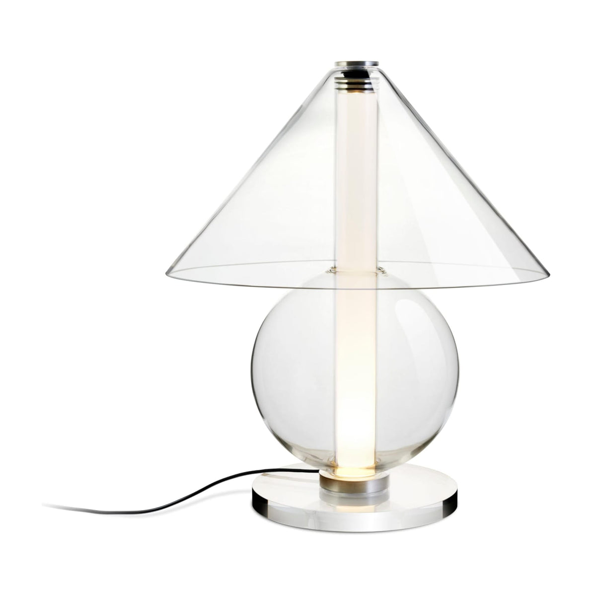 Lampe de chevet en verre soufflé argenté 16,5x24,3cm Fragile - Marset - The Cool Republic