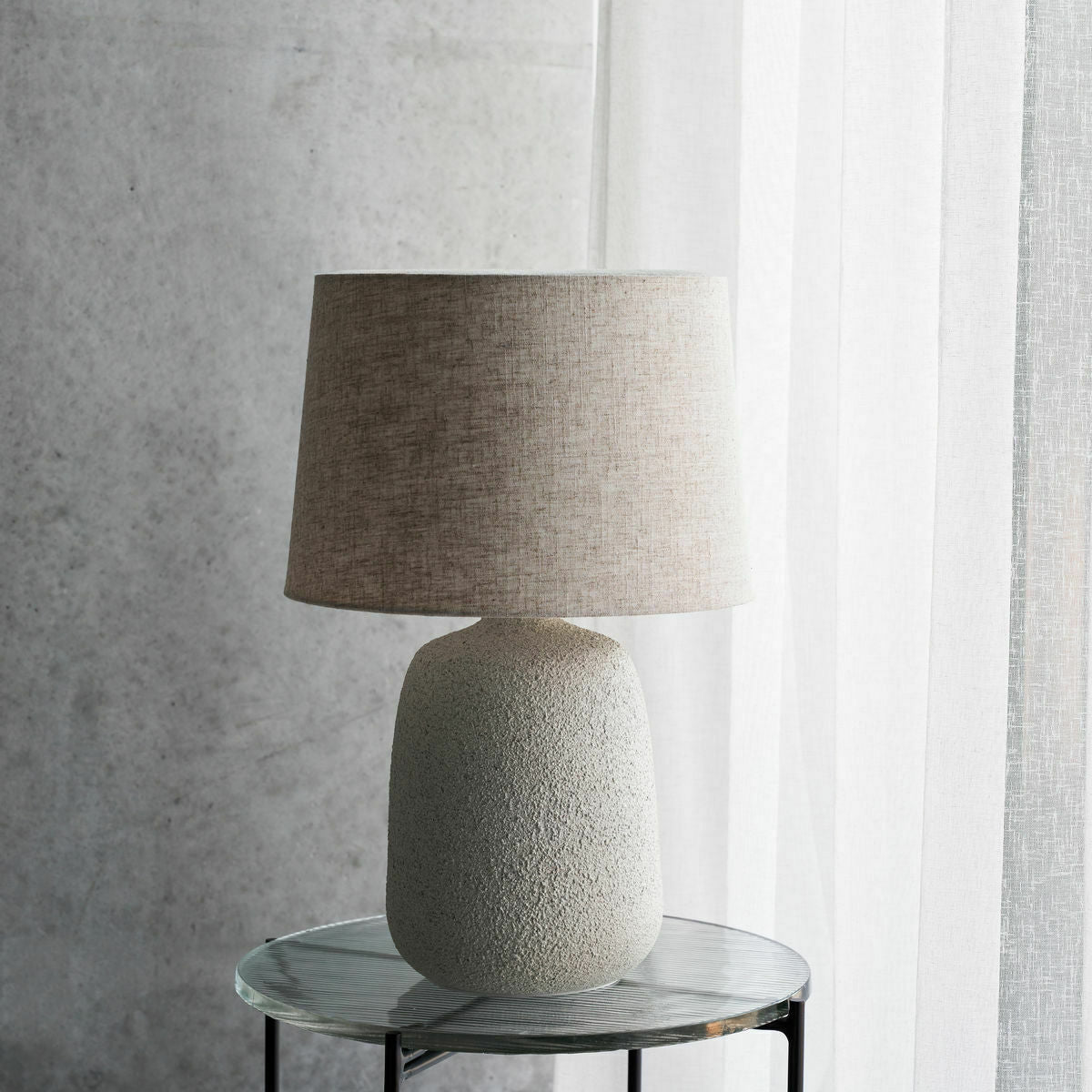 Lampe De Table Avec Abat-Jour Hdtana Blanc Cassé - House Doctor