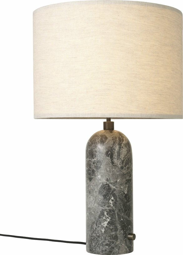 Lampe de table beige base grise marbre 65 cm Gravity - Gubi - The Cool Republic