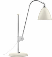 Lampe de table blanche base argenté en laiton BL1 - Gubi - The Cool Republic