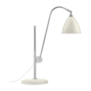 Lampe de table blanche base argenté en laiton BL1 - Gubi - The Cool Republic