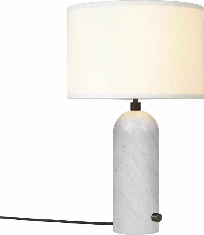 Lampe de table blanche base blanche marbre 65 cm Gravity - Gubi - The Cool Republic