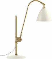 Lampe de table blanche base dorée en laiton BL1 - Gubi - The Cool Republic