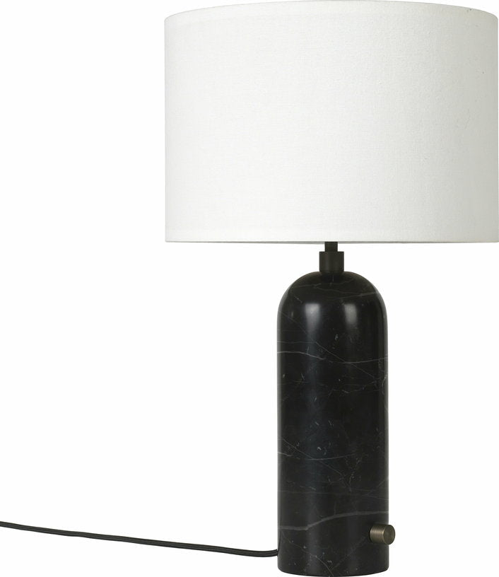 Lampe de table blanche base noire marbre 49 cm Gravity - Gubi - The Cool Republic