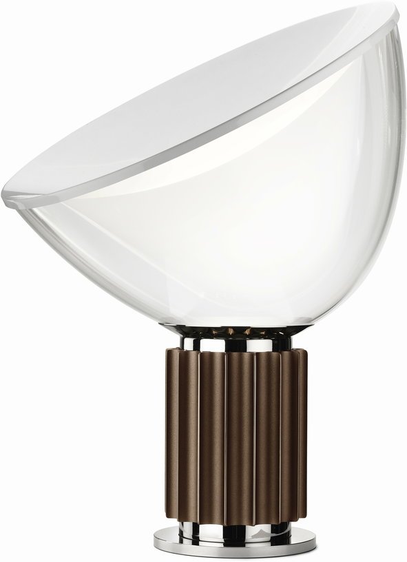 Lampe de table design en plastique et métal bronze Taccia - Flos - The Cool Republic