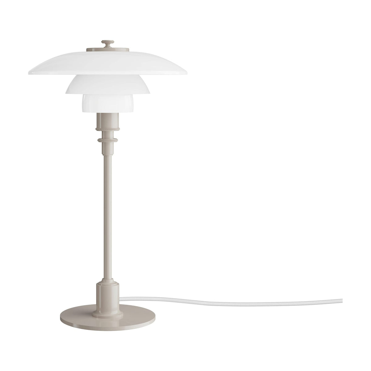 Lampe de table design en verre opalin et métal beige 35,5cm Ph 2/1 - Louis Poulsen — vue 2