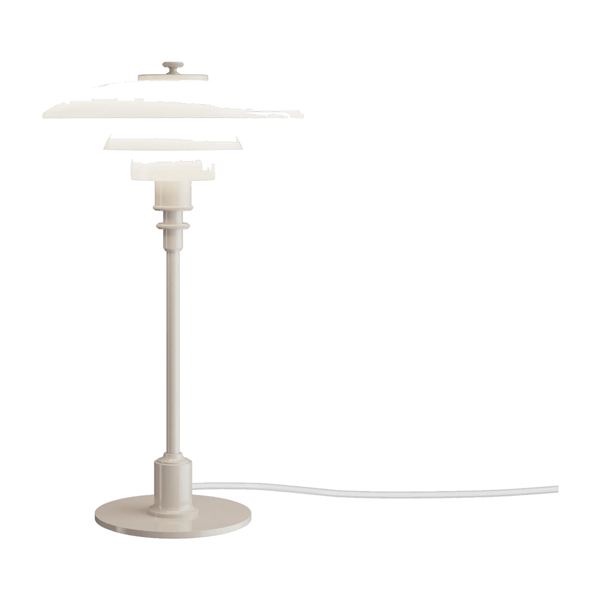 Lampe de table design en verre opalin et métal beige 35,5cm Ph 2/1 - Louis Poulsen - The Cool Republic