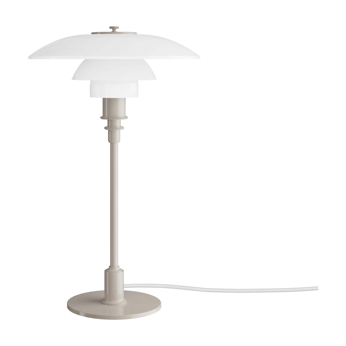 Lampe de table design en verre opalin et métal beige 45,5cm Ph 3/2 - Louis Poulsen — vue 3