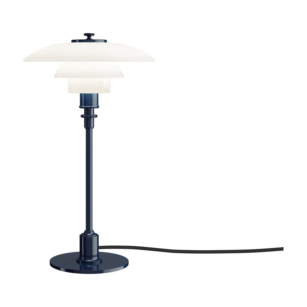Lampe de table design en verre opalin et métal bleu 35,5cm Ph 2/1 - Louis Poulsen