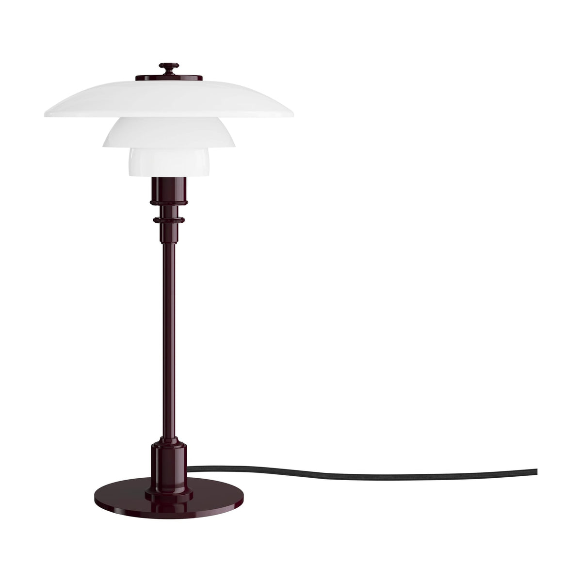 Lampe de table design en verre opalin et métal bordeaux 35,5cm Ph 2/1 - Louis Poulsen — vue 2