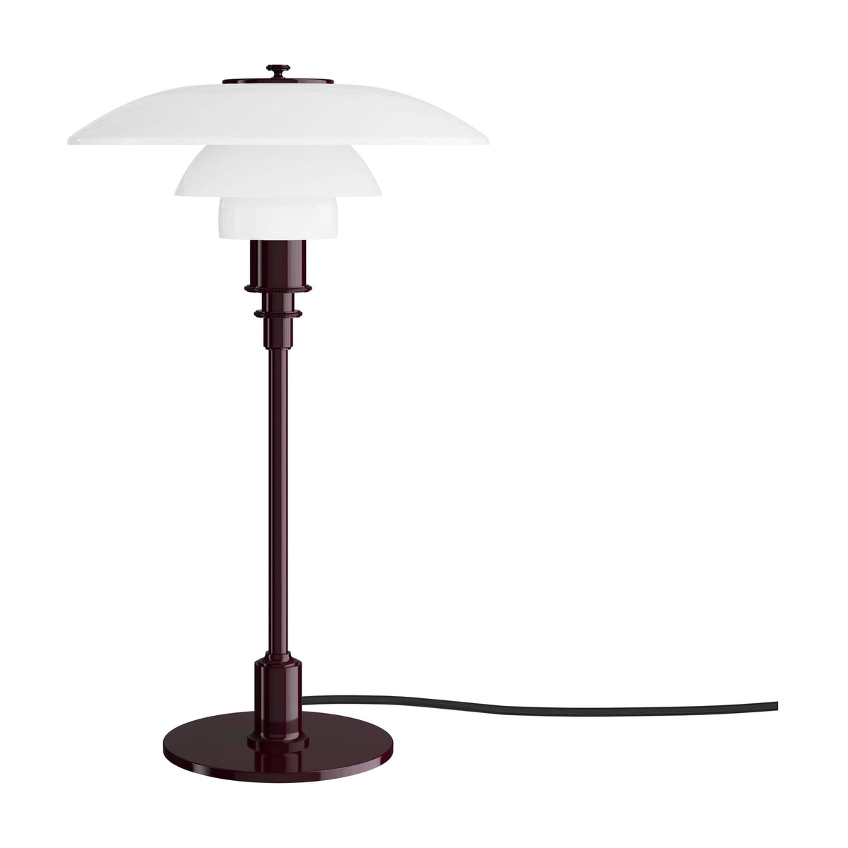 Lampe de table design en verre opalin et métal bordeaux 45,5cm Ph 3/2 - Louis Poulsen — vue 3