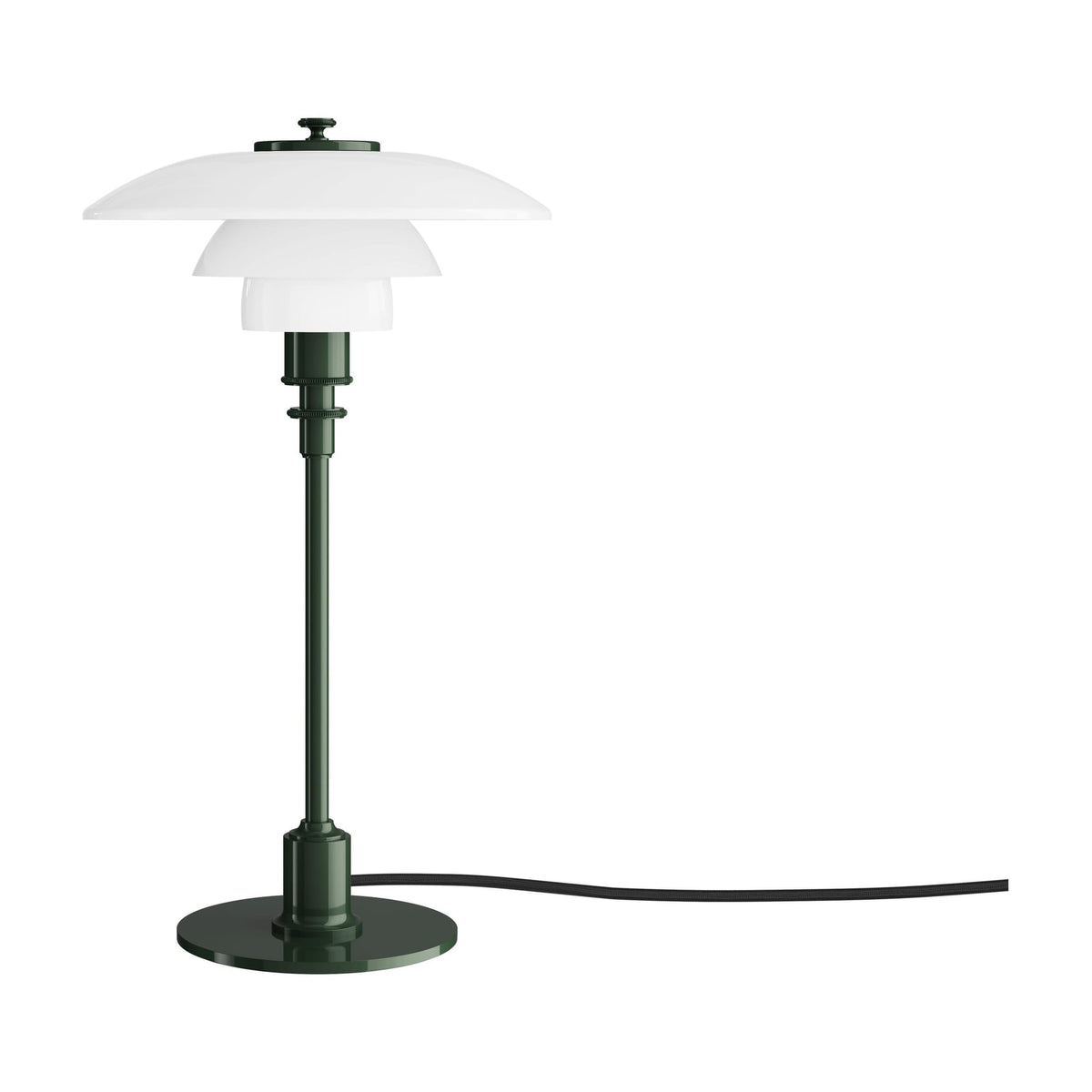 Lampe de table design en verre opalin et métal vert 35,5cm Ph 2/1 - Louis Poulsen — vue 2