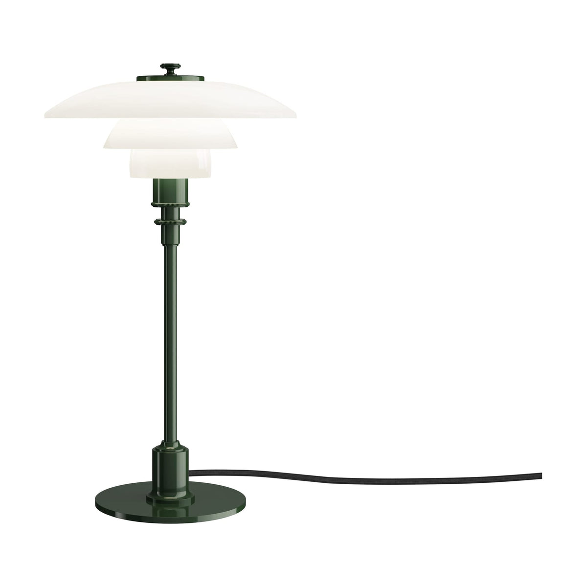 Lampe de table design en verre opalin et métal vert 35,5cm Ph 2/1 - Louis Poulsen