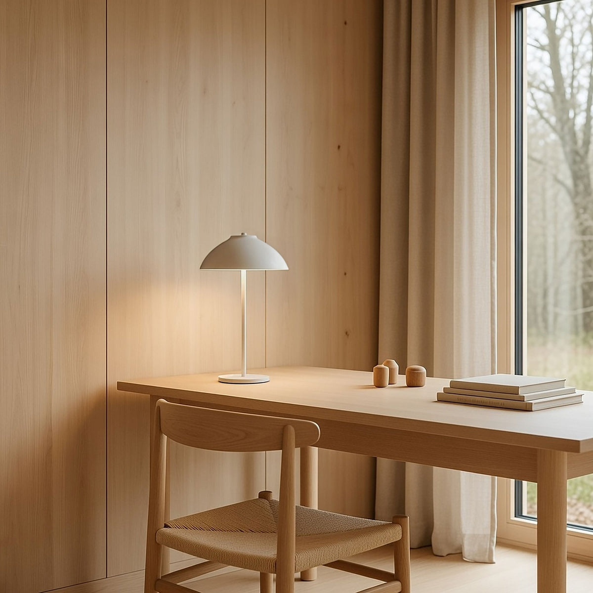 Lampe de table en acier beige 13,5x40cm Vali - Belid - The Cool Republic