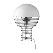 Lampe de table en acier chromé et plastique blanc 40 cm Wire - Verpan - The Cool Republic