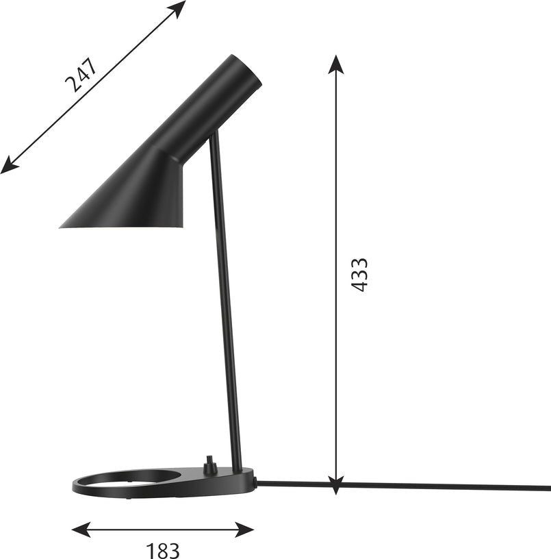 Lampe de table en acier noir 52 cm AJ Mini - Louis Poulsen - The Cool Republic