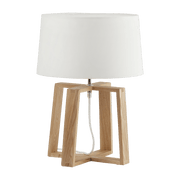 Lampe de table en bois blanc 44 x 32 cm Bliss - Faro Barcelona - The Cool Republic