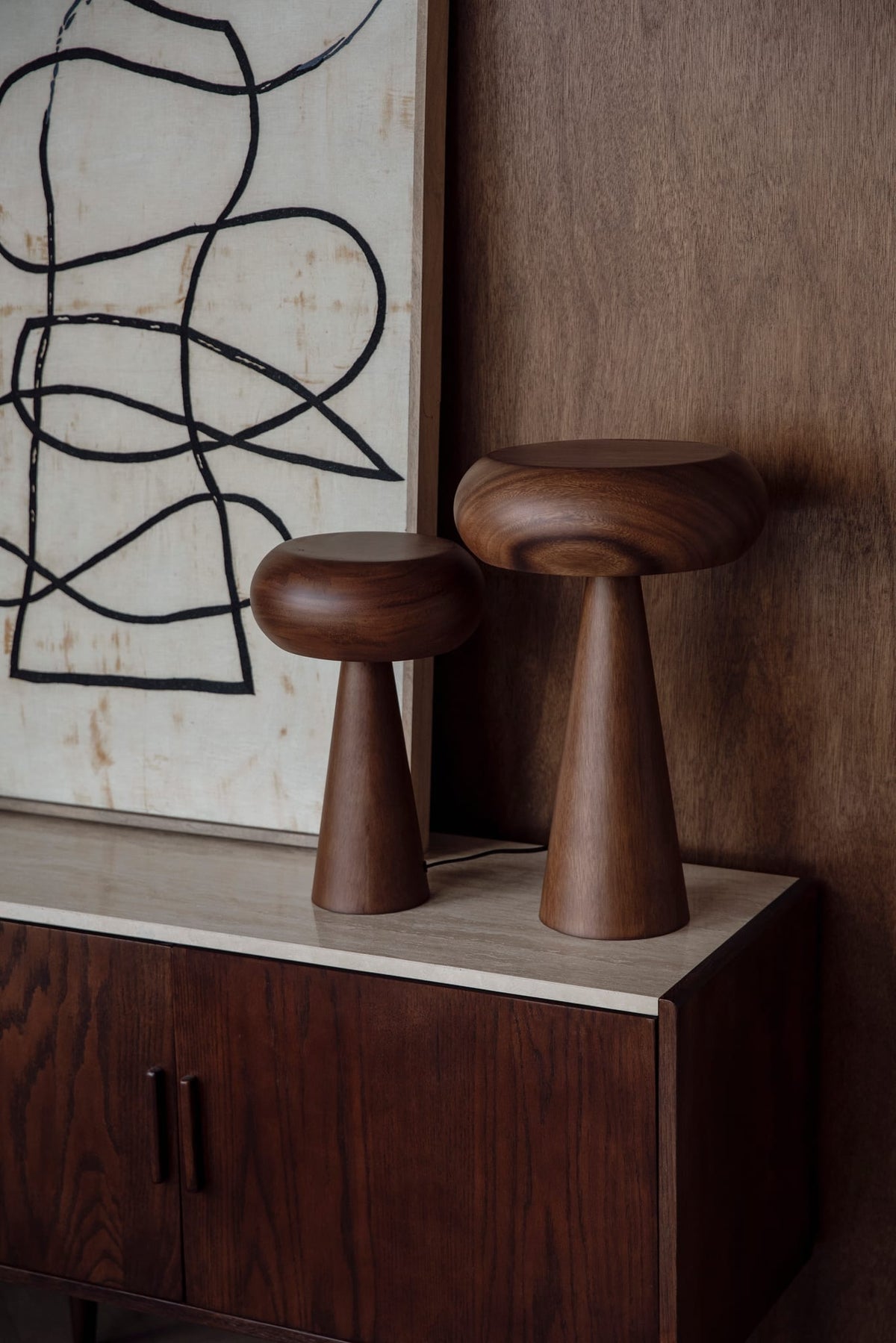 Lampe de table en bois d'acacia marron 36,5cm Morel - Dutchbone — vue 2