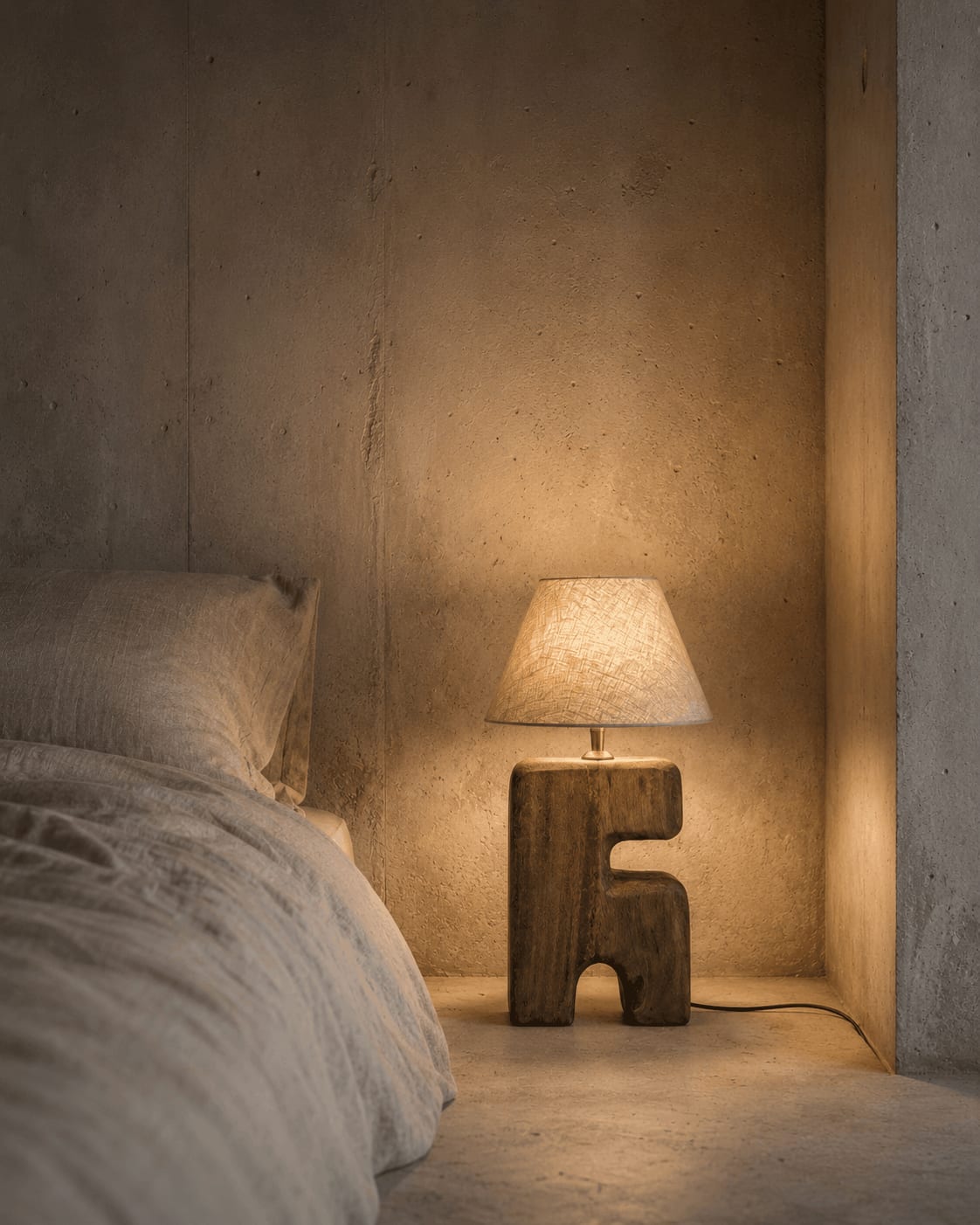 Lampe de table en bois marron 25cm L'Objet - Bazar Bizar - The Cool Republic