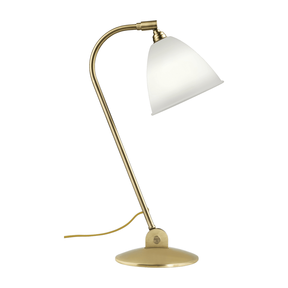 Lampe de table en laiton blanche base dorée 48 cm BL2 - Gubi - The Cool Republic