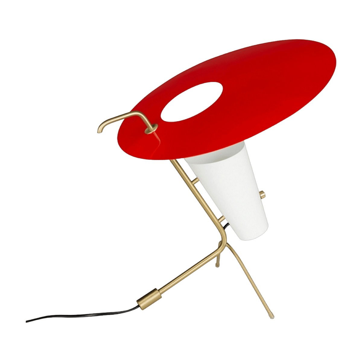 Lampe de table en laiton et aluminium rouge G24 - Sammode - The Cool Republic