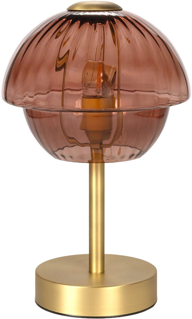 Lampe de table en laiton et verre rose 23x37cm Mathilde - Versmissen - The Cool Republic
