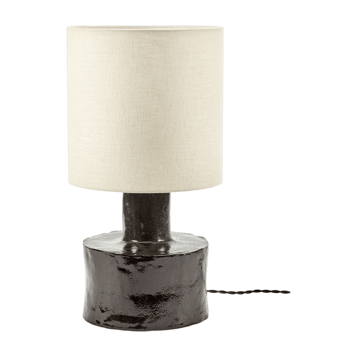 Lampe de table en lin beige et céramique noir Catherine - Serax - The Cool Republic