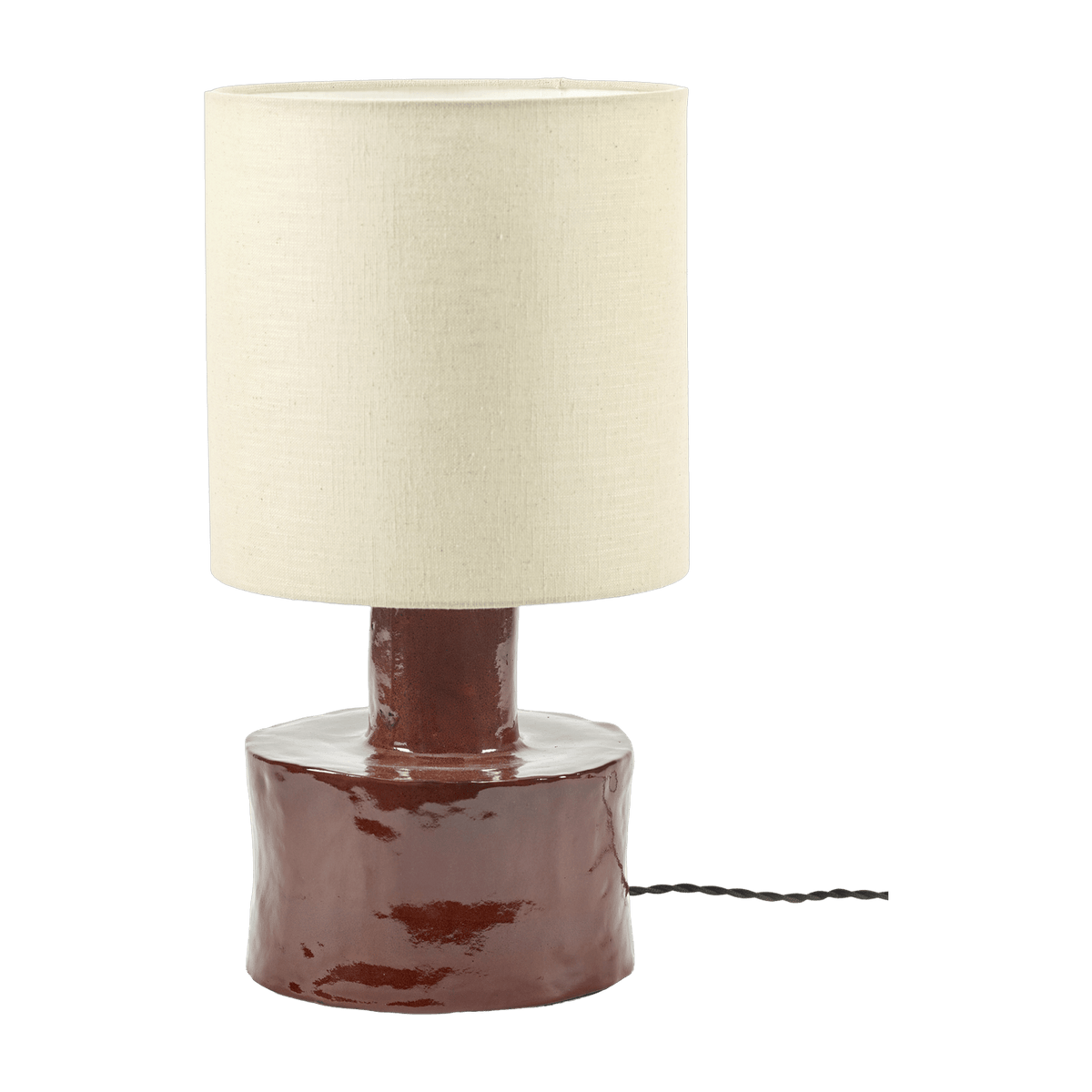 Lampe de table en lin beige et céramique rouge Catherine - Serax - The Cool Republic