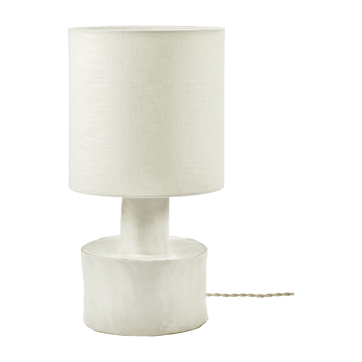 Lampe de table en lin blanc et céramique blanc mat Catherine - Serax - The Cool Republic