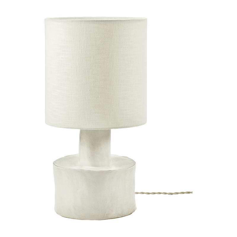 Lampe de table en lin blanc et céramique blanc mat Catherine - Serax - The Cool Republic
