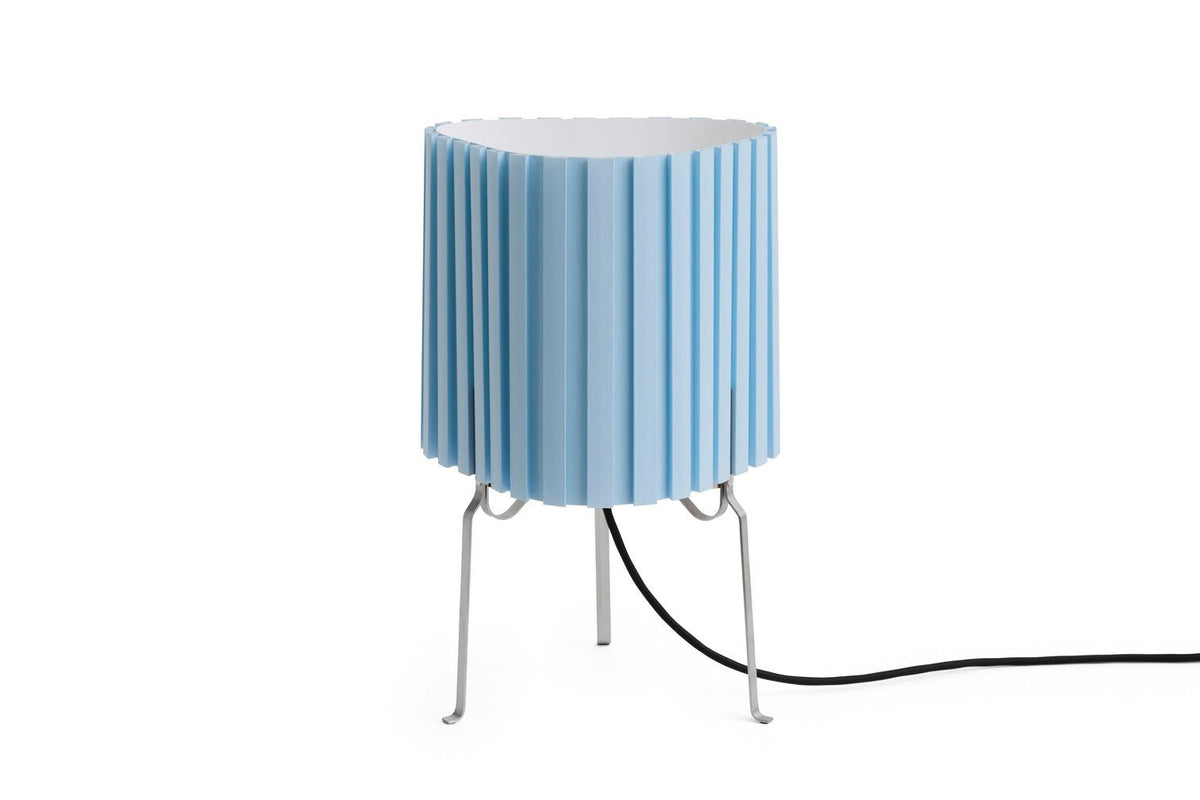 Lampe de table en tissu bleu clair 24x37cm Canelé 370 - Hay - The Cool Republic
