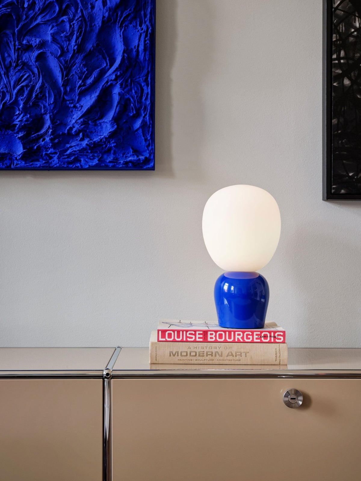 Lampe de table en verre bleu 18,4x33,5cm Buddy - Belid - The Cool Republic