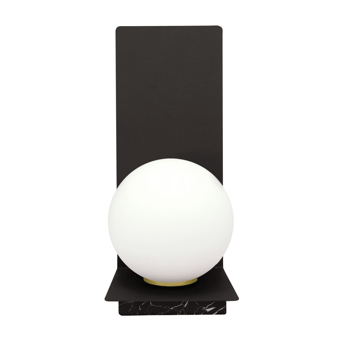Lampe de table en verre noir globe blanc 11 x 26,5 cm Bohème - Elements Lighting - The Cool Republic
