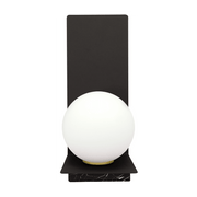 Lampe de table en verre noir globe blanc 11 x 26,5 cm Bohème - Elements Lighting - The Cool Republic