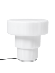 Table lamp in white blown glass and chrome-plated steel 28 x 28 cm Ripple - Ferm Living - The Cool Republic