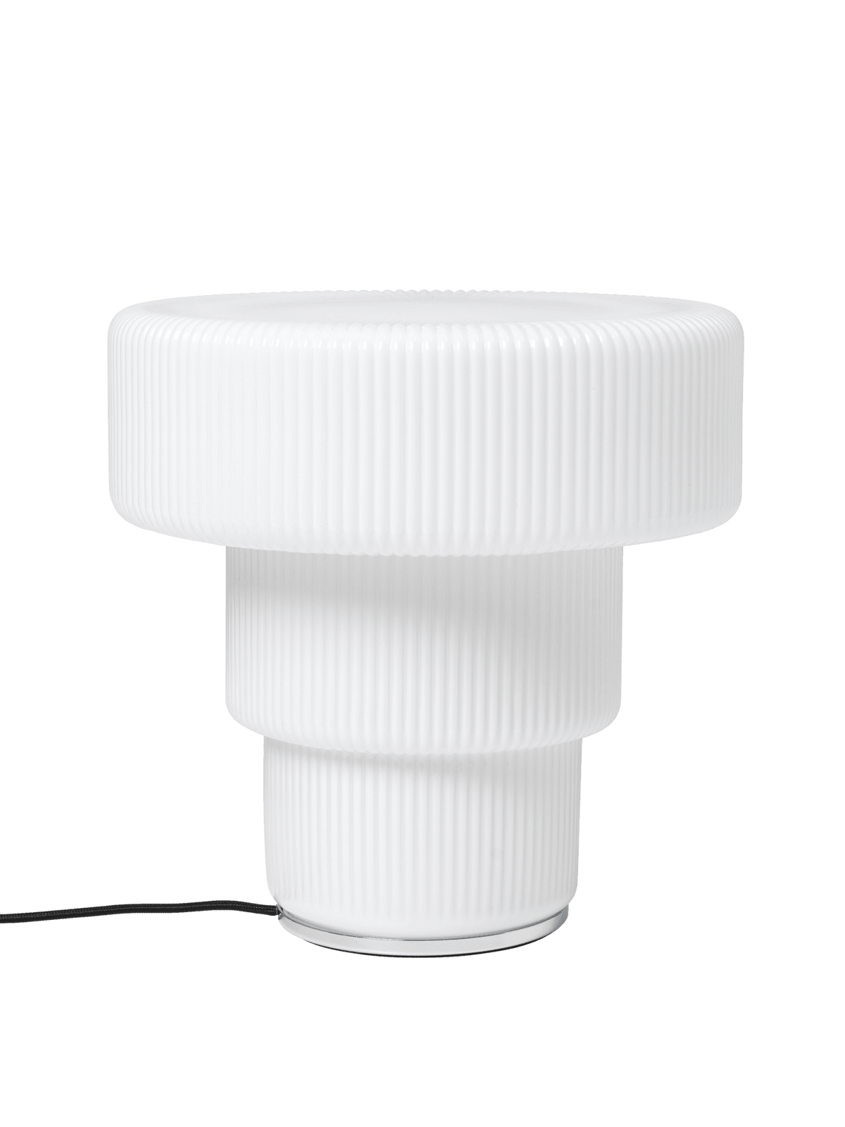 Table lamp in white blown glass and chrome-plated steel 28 x 28 cm Ripple - Ferm Living - The Cool Republic