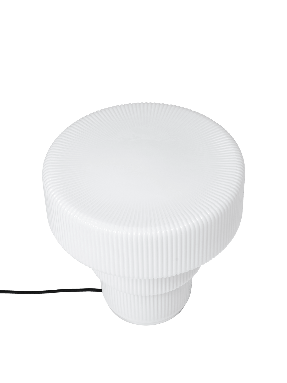 Table lamp in white blown glass and chrome-plated steel 28 x 28 cm Ripple - Ferm Living - The Cool Republic