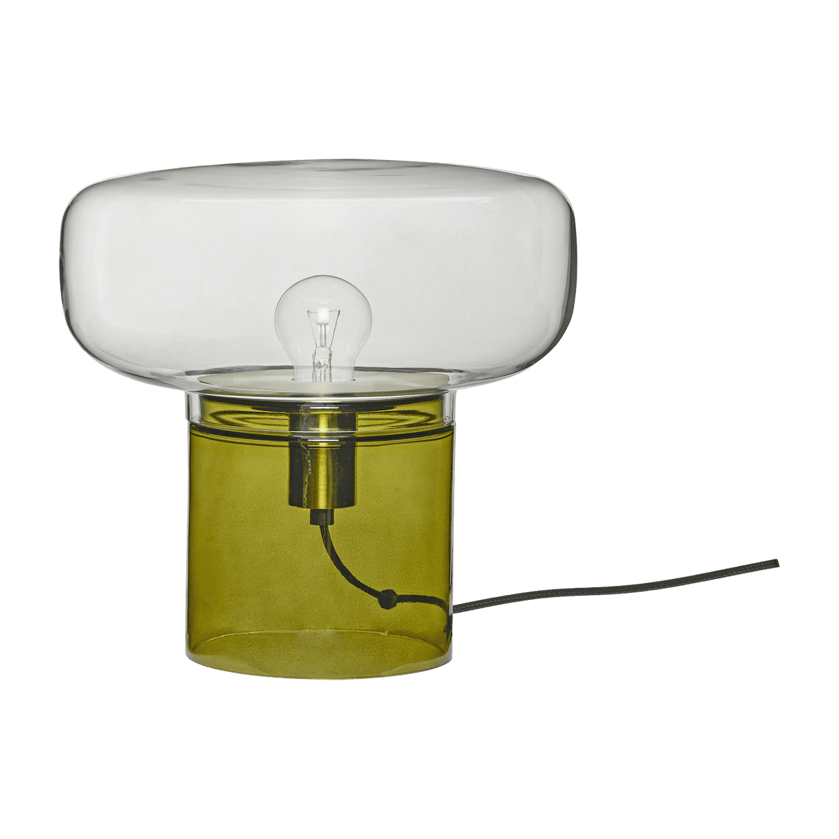 Crave Table Lamp Clear/Dark Green - Hübsch - The Cool Republic