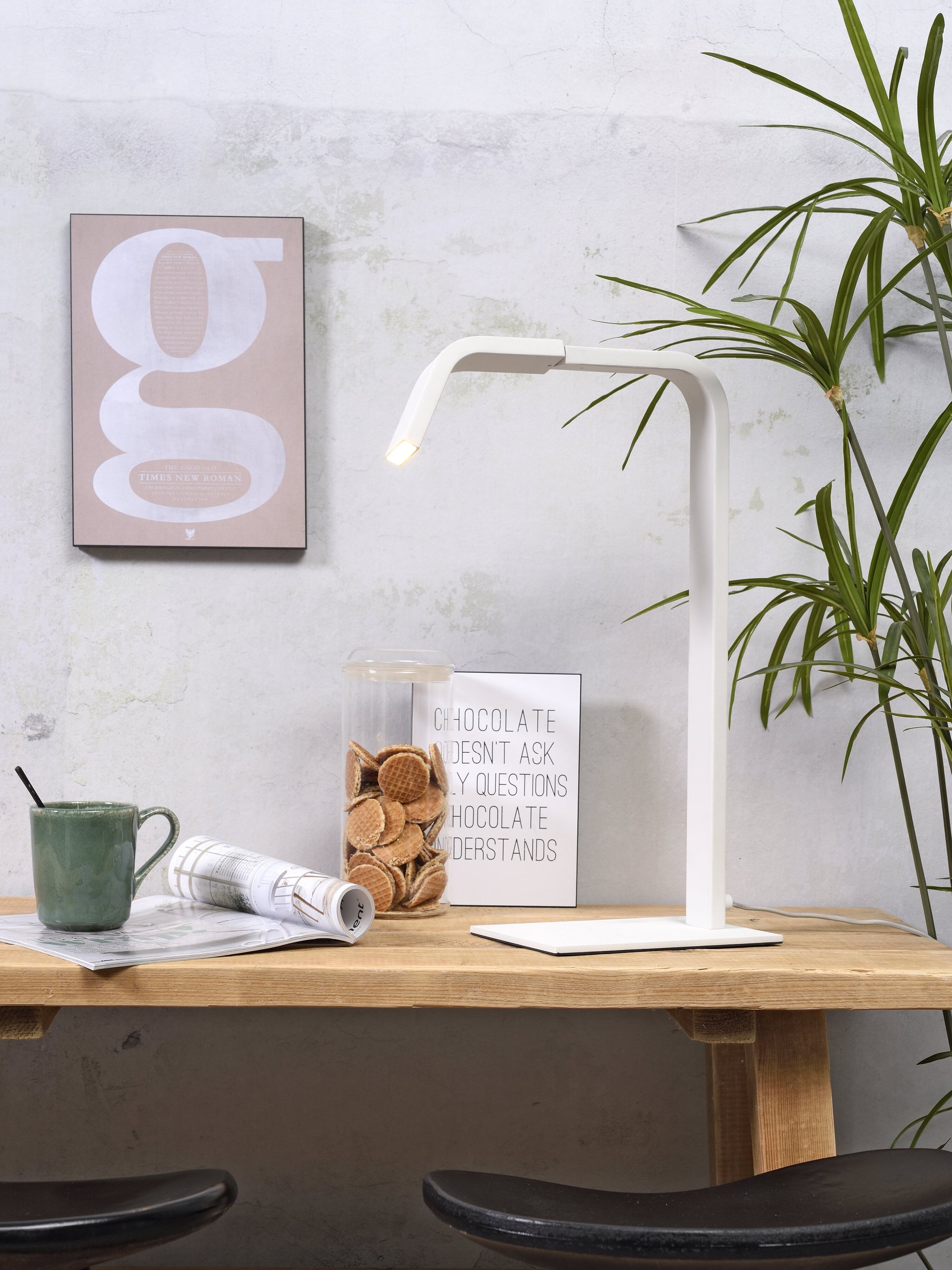 Lampe de table Iron Zurich Led 5W/ 25000Hrs H. 48Cm Incl. Dimmer White - it's about RoMi