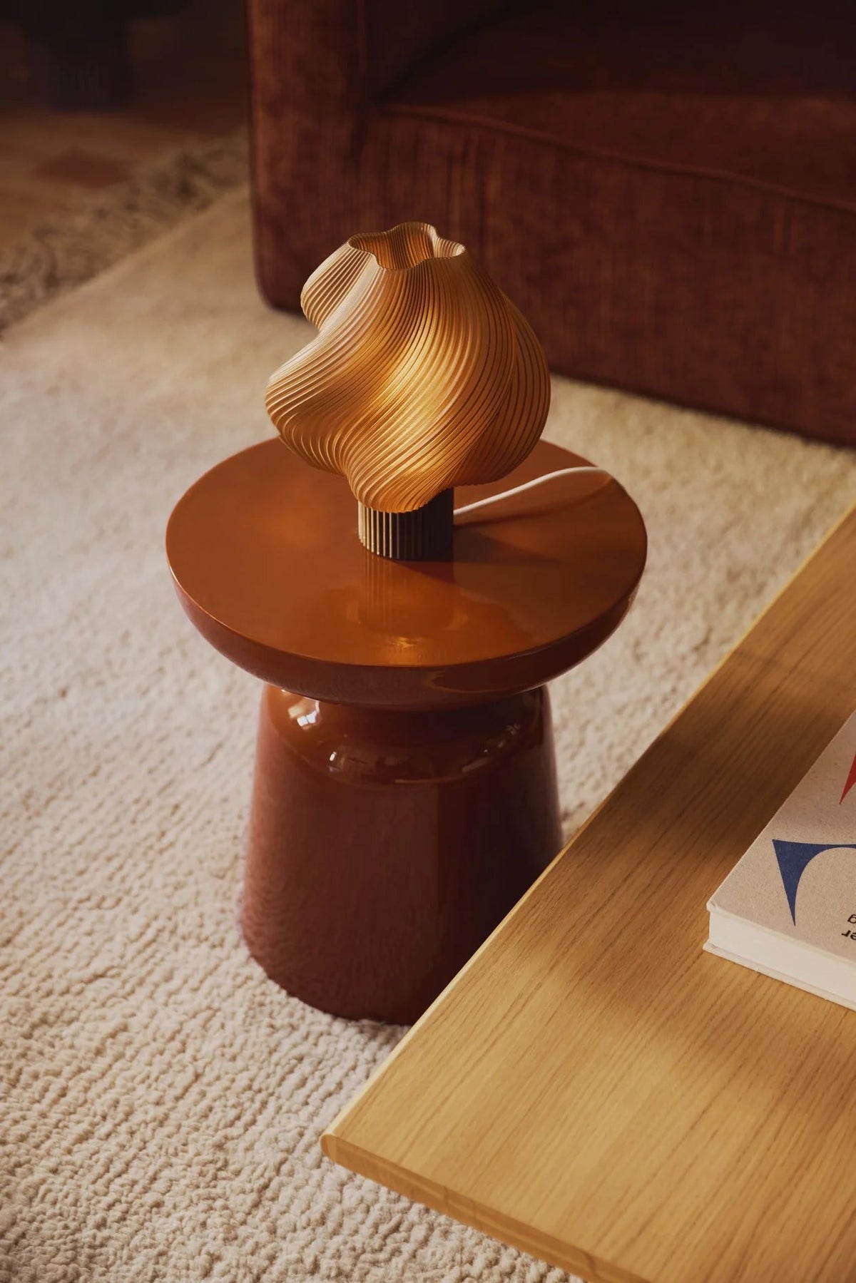 Lampe de table marron caramel 26 cm Soft serve regular - Crème Atelier - The Cool Republic