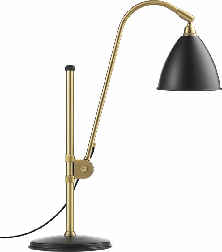 Lampe de table noire base dorée en laiton BL1 - Gubi - The Cool Republic