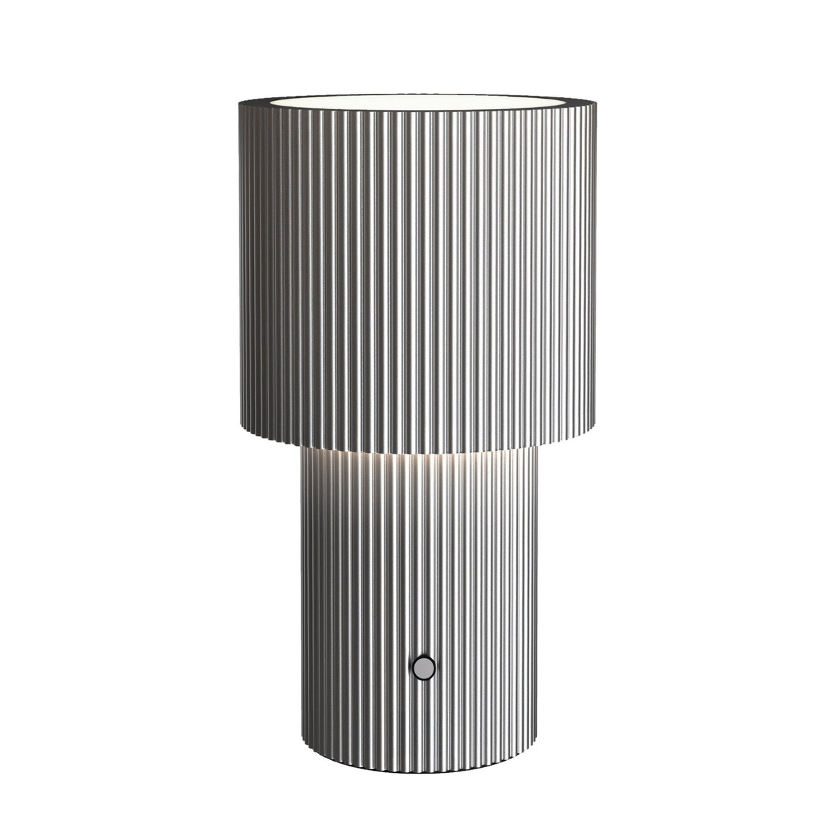 Lampe de table portable en aluminium argenté 12,2x22,1cm Iluma - Herstal - The Cool Republic