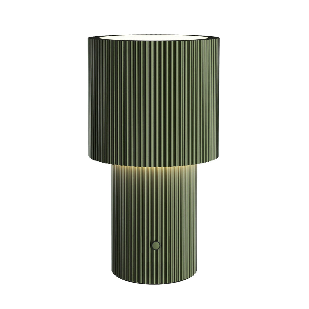 Lampe de table portable en aluminium vert olive 12,2x22,1cm Iluma - Herstal - The Cool Republic