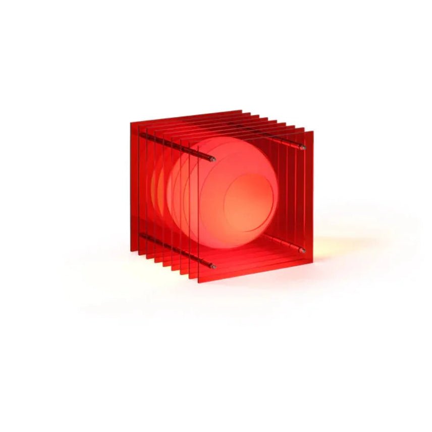 Lampe en acrylique rouge 19,5x18x18cm LOP - BANG - The Cool Republic