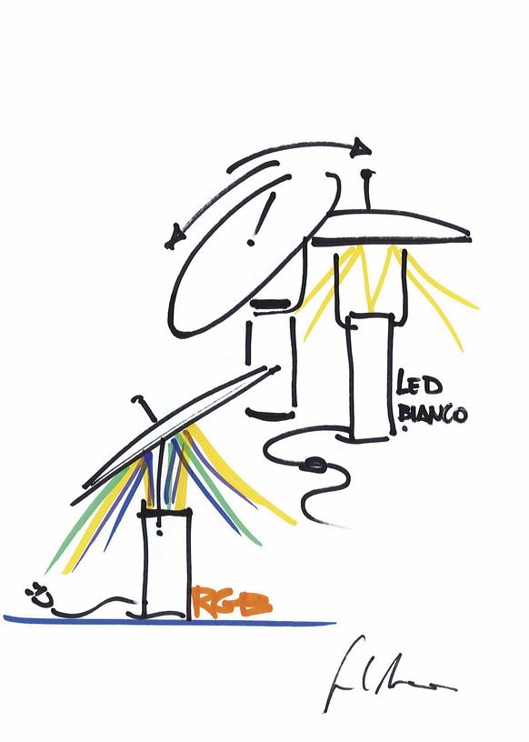 Lampe en aluminium blanche 60 x 66 cm TX1 tech - Martinelli Luce - The Cool Republic