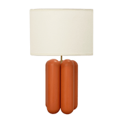 Lampe en bois et coton corail Charlotte - Cosin Paris - The Cool Republic