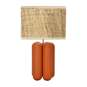 Lampe en bois et raphia corail Charlotte - Cosin Paris - The Cool Republic